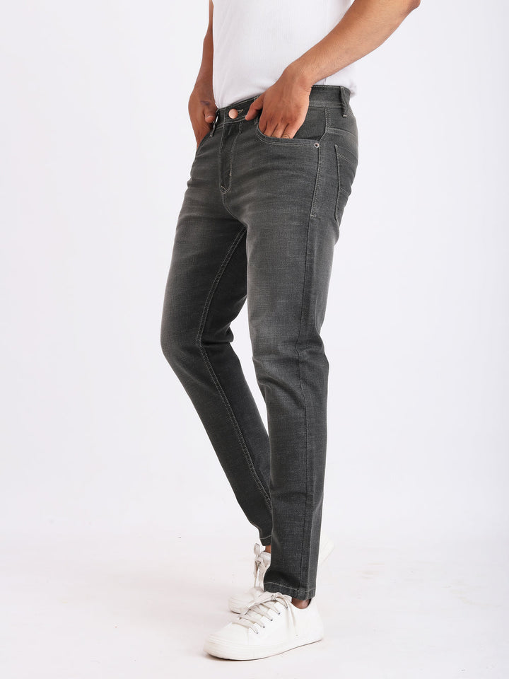 Raw Wash Stretch Slim Fit Denim Jeans For Men