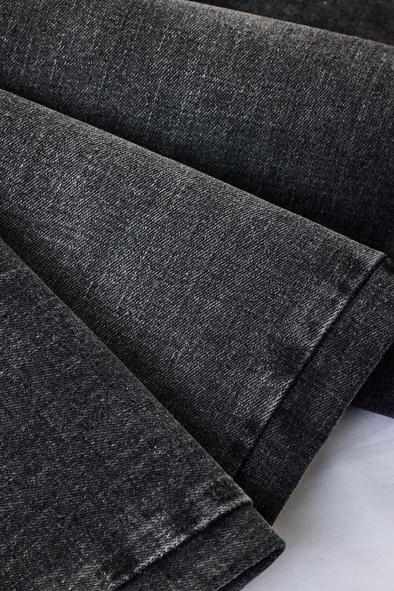 Straight Fit Washed Jeans