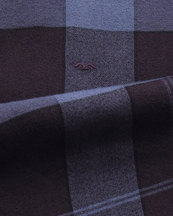 Purple Flannel Check Slim Fit Casual Shirt