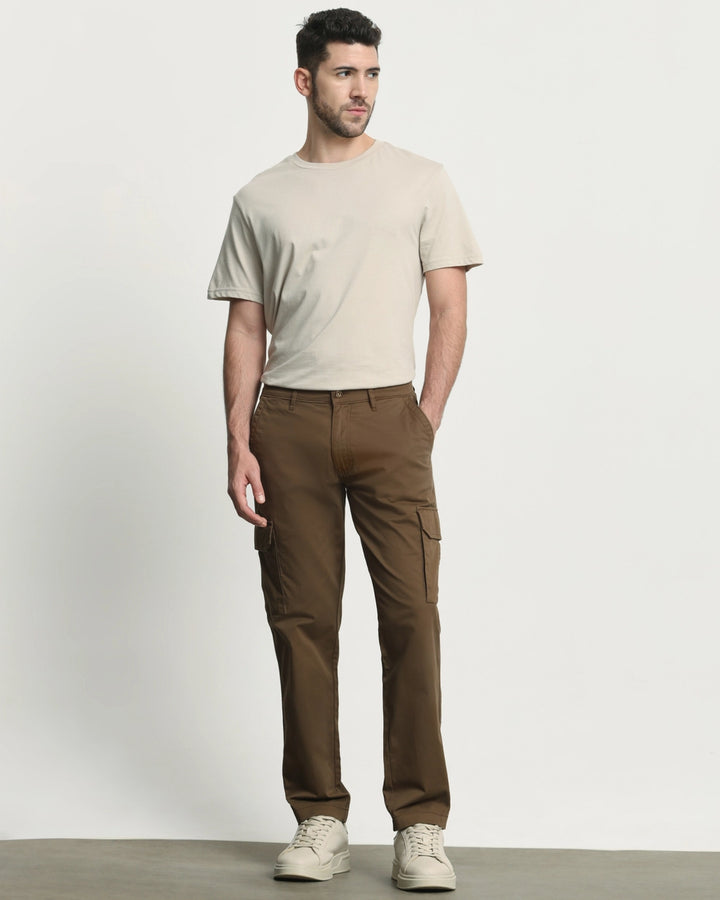 Brown Slim Fit Cotton Cargo